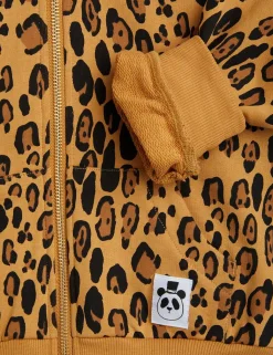 Basic Leopard Hoodie Med Dragkedja