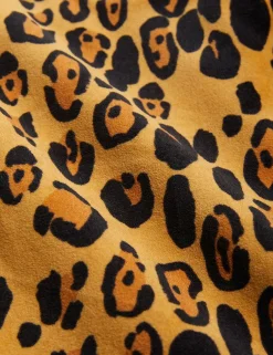 Leopard Utsvängda Sammetsbyxor