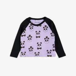 Panda Raglan Långärmad T-shirt Lila